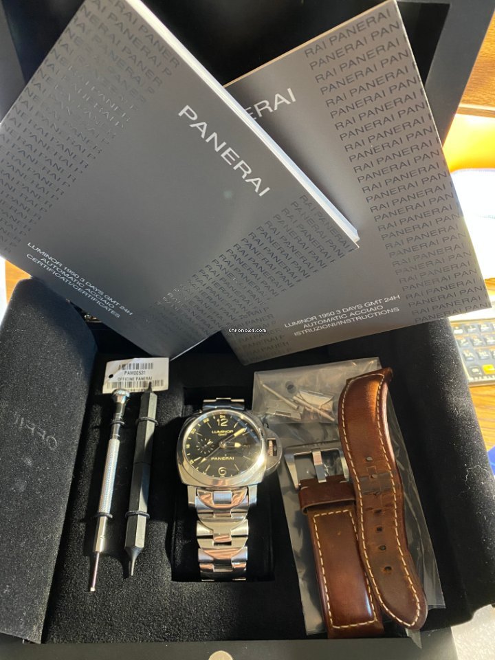 Panerai Luminor 1950 3 Days GMT Automatic Mens watch Unisex Automatic Steel PAM 00531 6