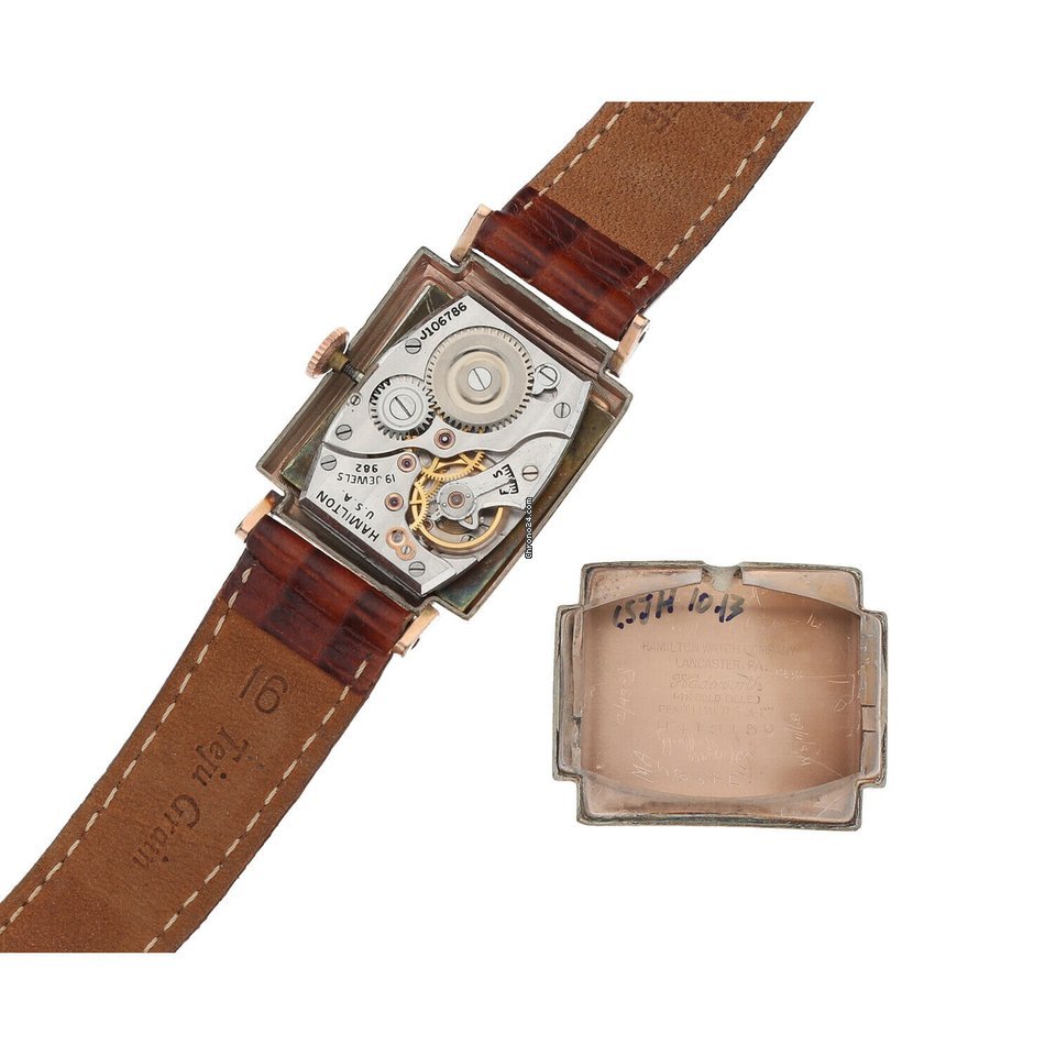 Hamilton Mens watch Unisex Manual winding Rose gold 982 6