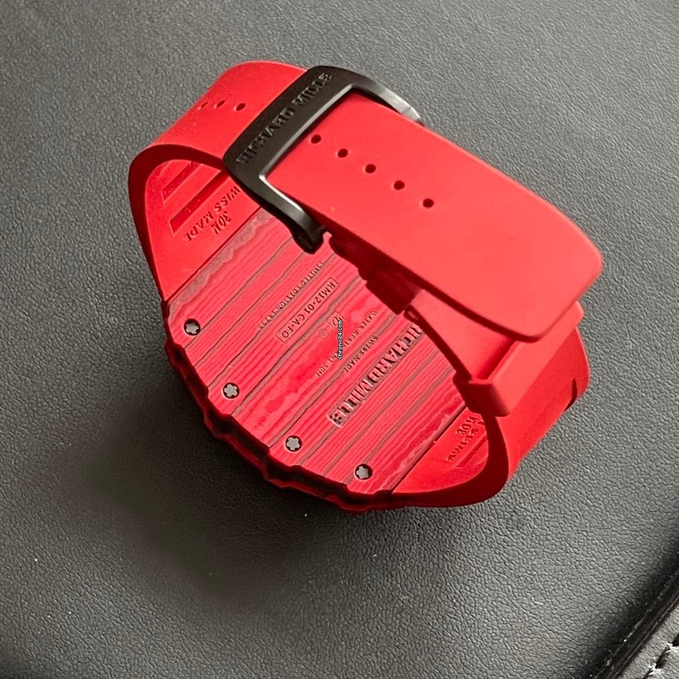 Richard Mille Mens watch Unisex Automatic Carbon Richard Mille RM 12-01 Tourbillon Red Quartz Tpt 6