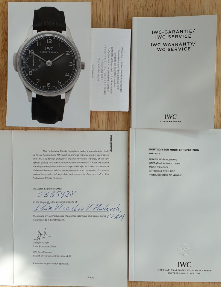 IWC Portuguese Minute Repeater Mens watch Unisex Manual winding White gold IW524205 Pice Unique 6