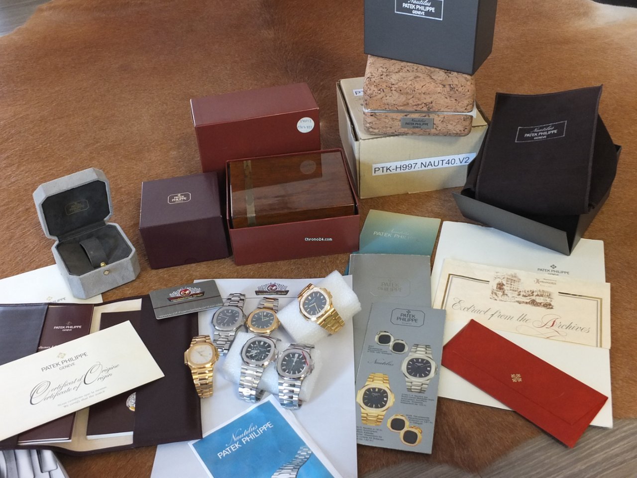 Patek Philippe Nautilus Mens watch Unisex Automatic Yellow gold 3700 3 Nautilus Blue original Steinbesatz 7