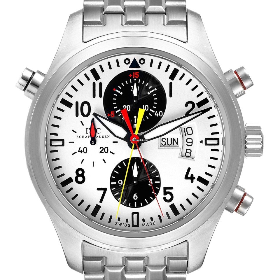 IWC Pilot Double Chronograph Mens watch Unisex Automatic Steel IW371803 7