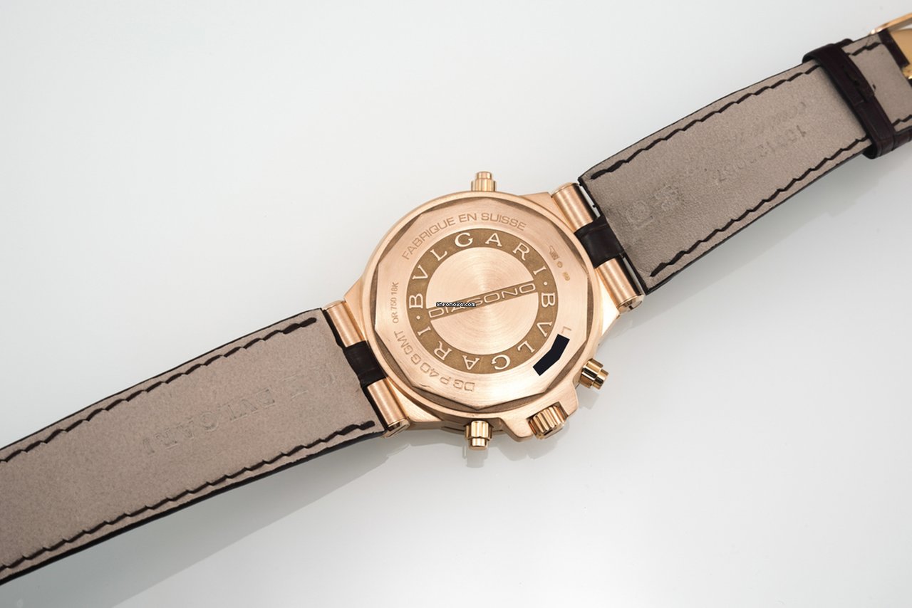 Bulgari Diagono Mens watch Unisex Automatic Rose gold DGP 40 G GMT 7