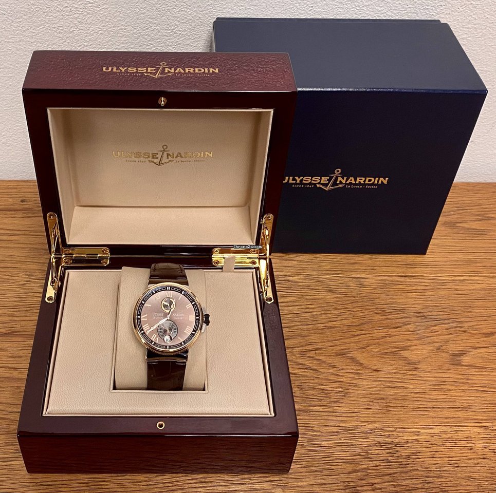 Ulysse Nardin Marine Chronometer Manufacture Mens watch Unisex Automatic Gold Steel 1185-126-3T 45 7