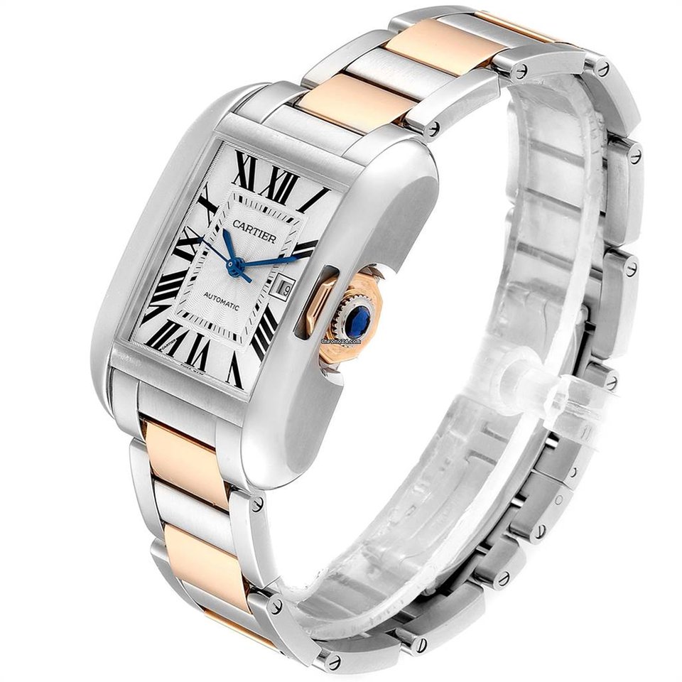 Cartier Tank Anglaise Mens watch Unisex Automatic Gold Steel W5310007 7