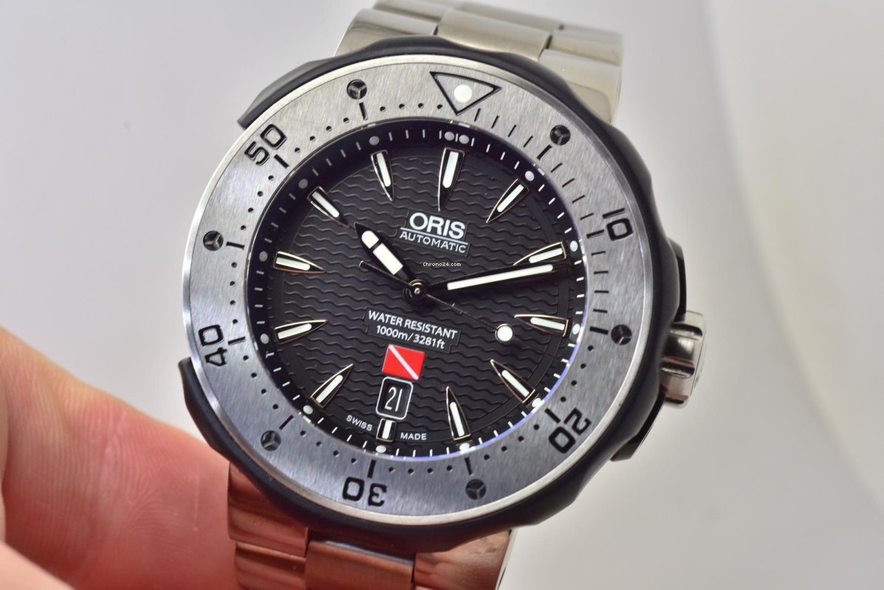 Oris ProDiver Date Mens watch Unisex Automatic Titanium 01 733 7646 7184-Set 7