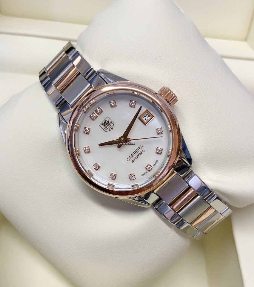 TAG Heuer Carrera Lady Womens watch Automatic Gold Steel WAR2452.BD0777 7