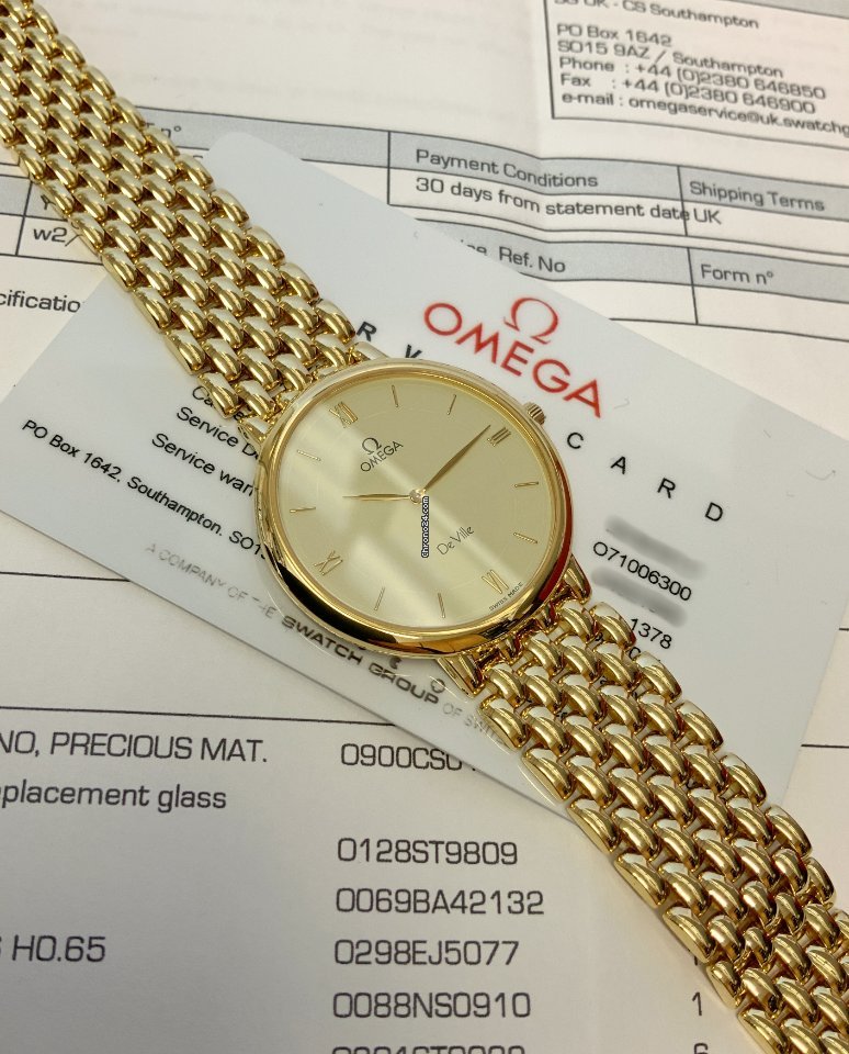 Omega De Ville Mens watch Unisex Quartz Yellow gold 7100.63.00 7