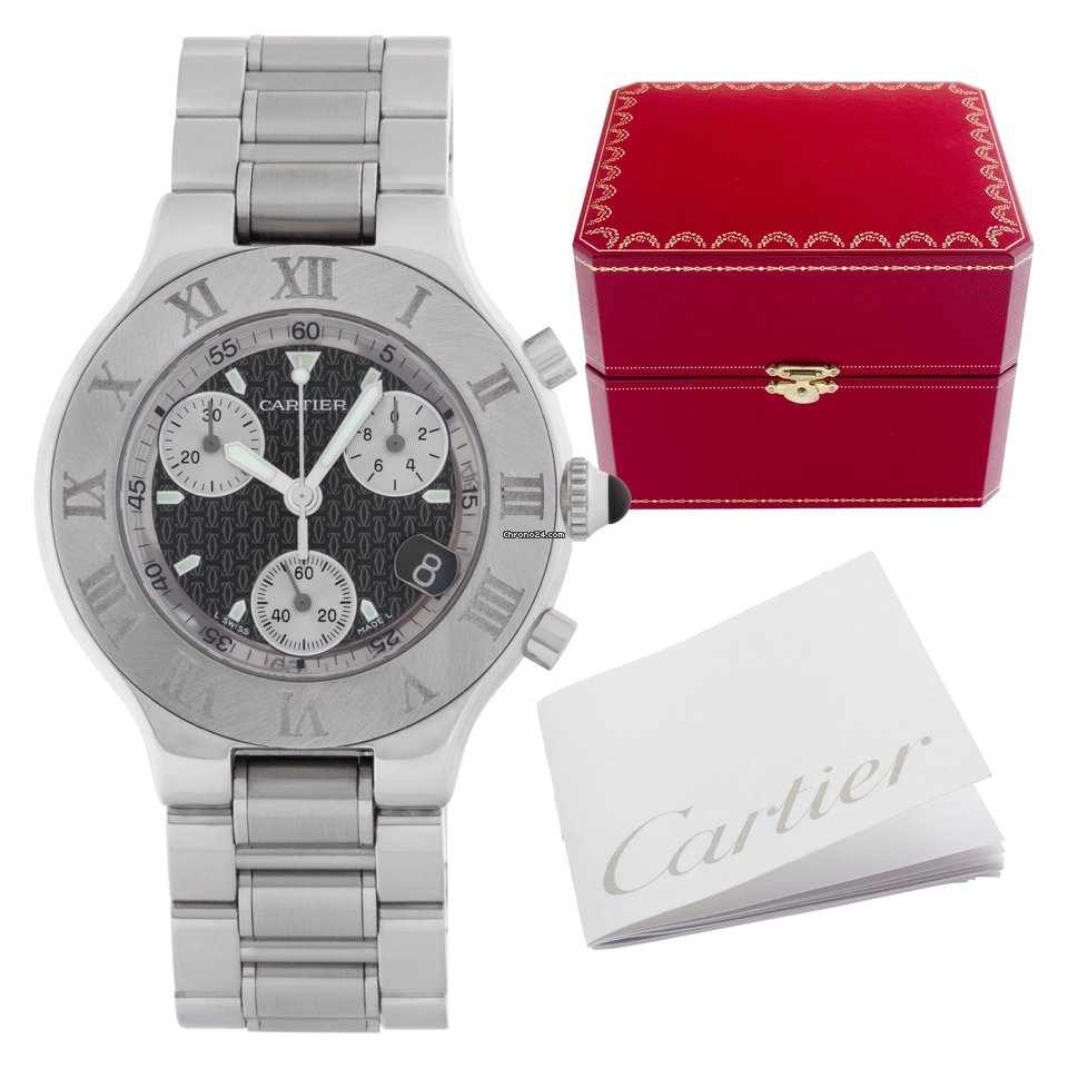 Cartier 21 Chronoscaph Mens watch Unisex Quartz Steel W10172T2 7