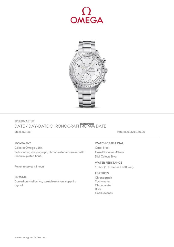 Omega Speedmaster Date Mens watch Unisex Automatic Steel 3211.30 7
