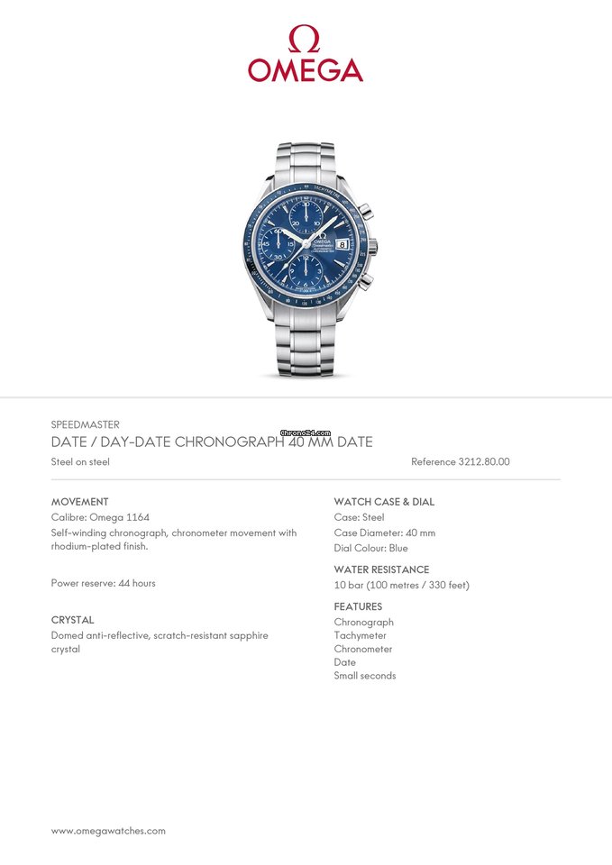 Omega Speedmaster Date Mens watch Unisex Automatic Steel 3212.80 7