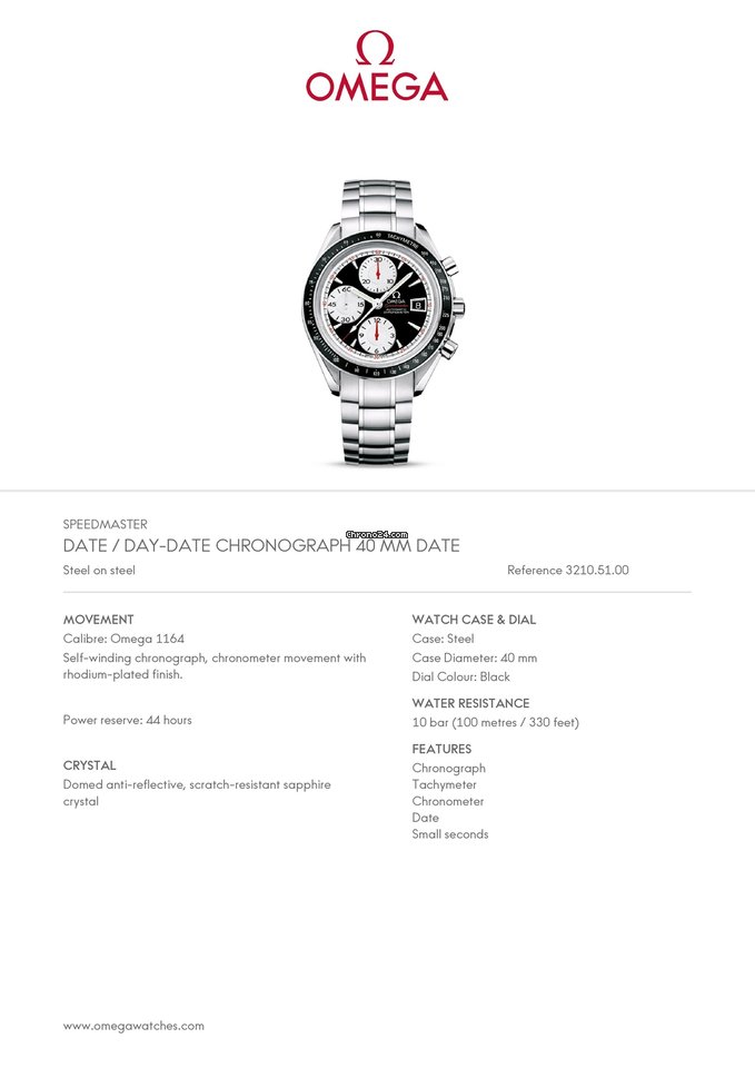 Omega Speedmaster Date Mens watch Unisex Automatic Steel 3210.51 7