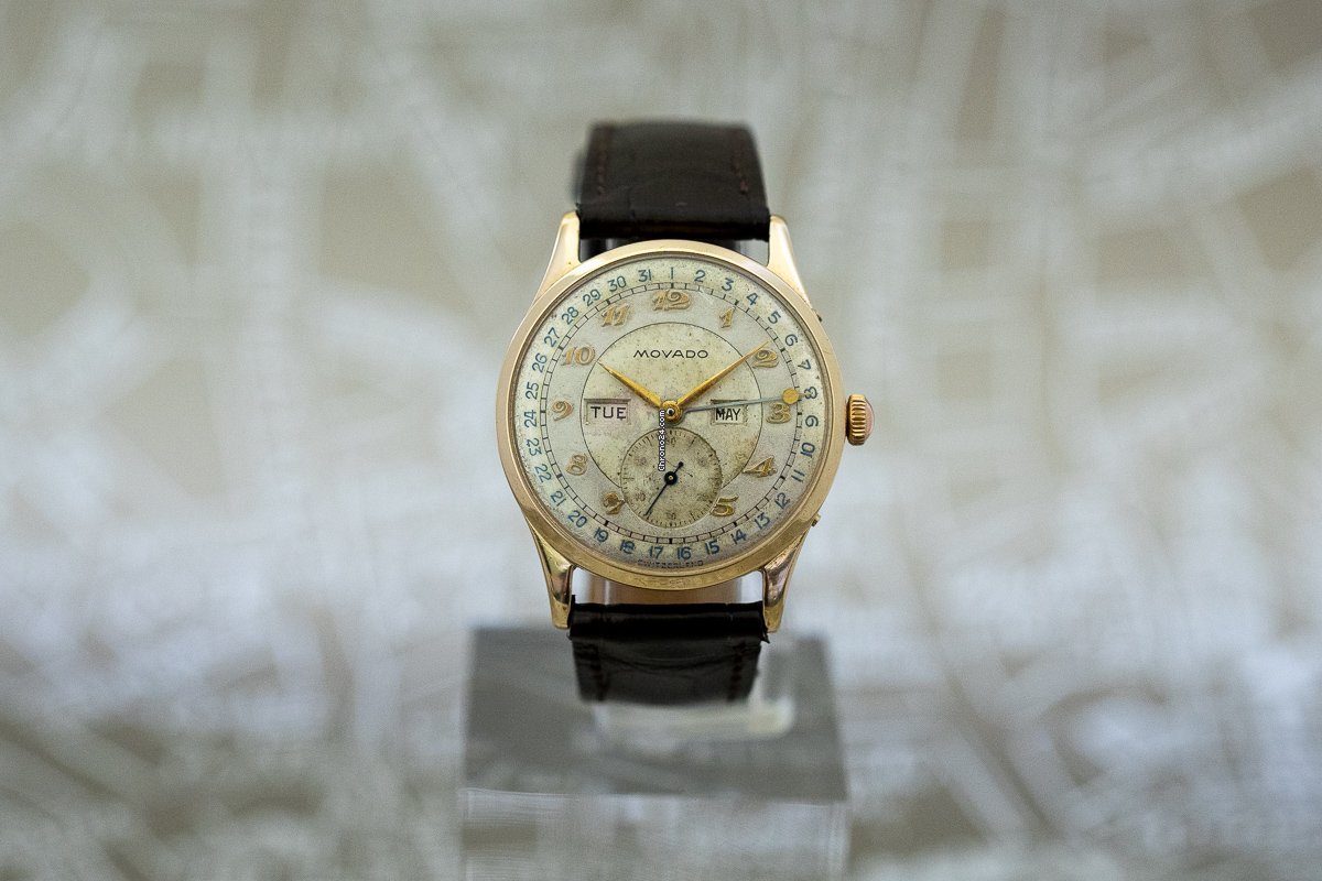 Movado Mens watch Unisex Manual winding Yellow gold Movado Calendograph 7