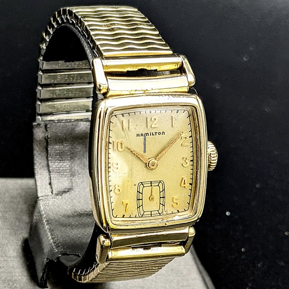 Hamilton Mens watch Unisex Manual winding Gold Steel Hamilton Grade 980 7