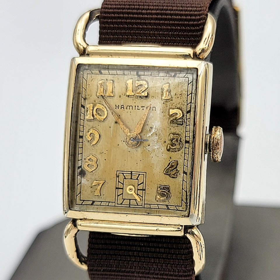 Hamilton Mens watch Unisex Manual winding Gold Steel Hamilton Grade 980 7