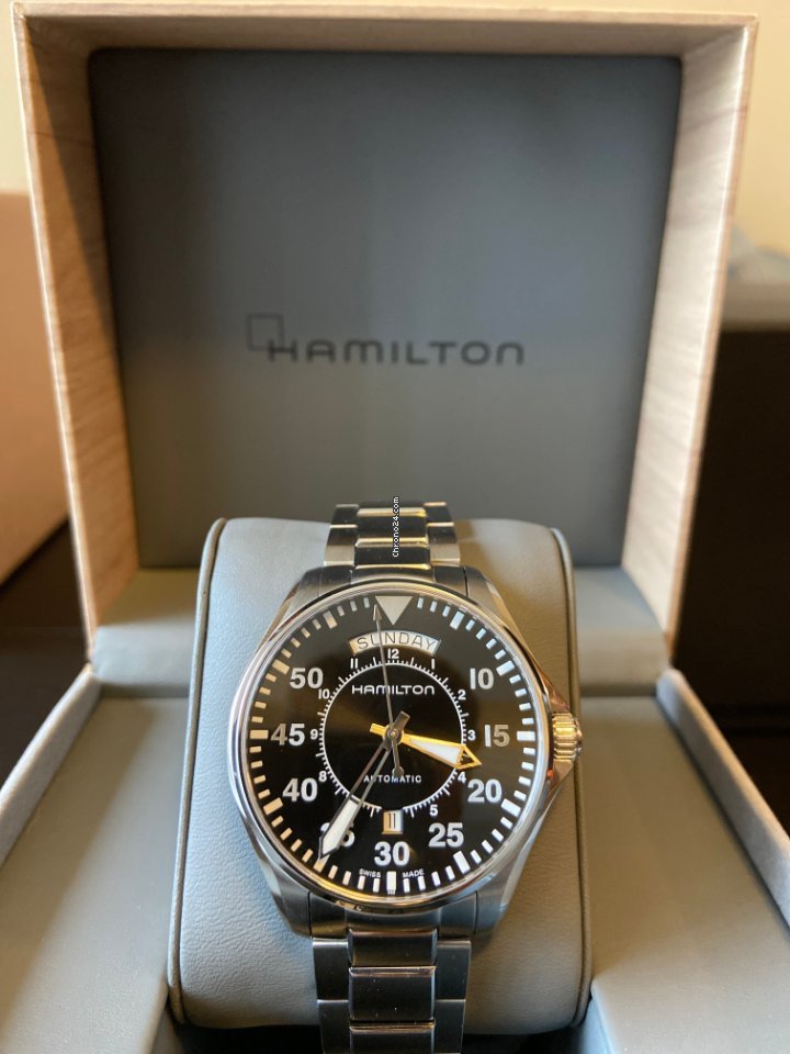 Hamilton Khaki Pilot Day Date Mens watch Unisex Automatic Steel H64615135 7