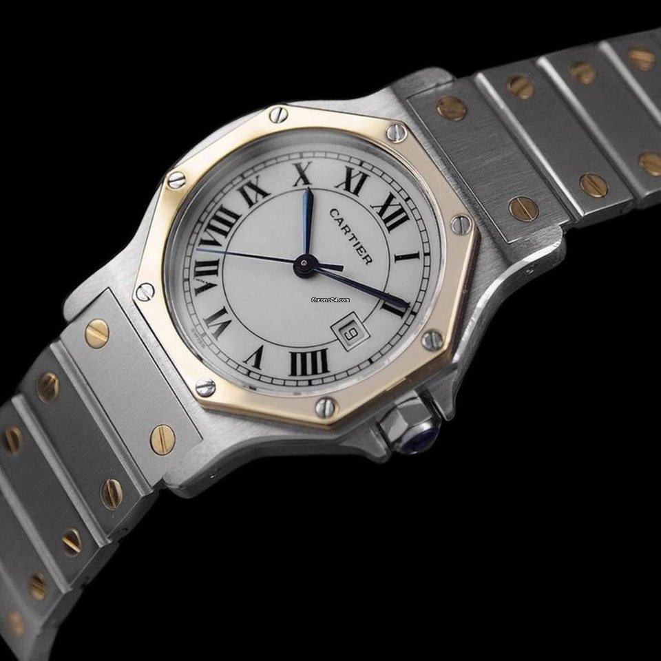 Cartier Santos Mens watch Unisex Automatic Gold Steel 8349ST 7