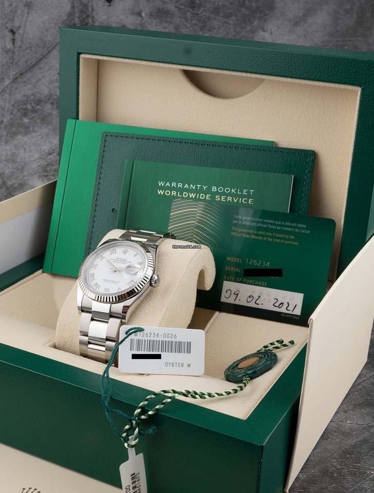 Rolex Datejust 36 Mens watch Unisex White gold Automatic 126234 White Roman Oyster 7