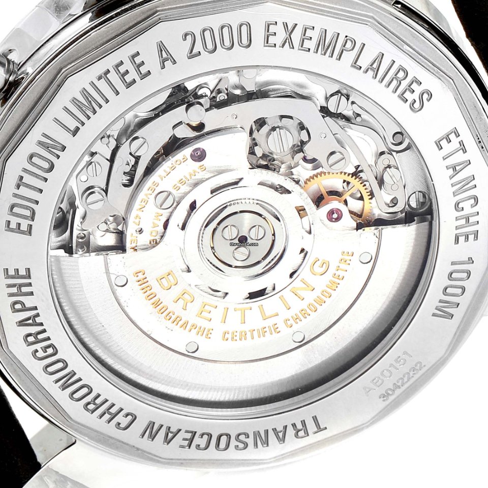 Breitling Transocean Chronograph Mens watch Unisex Automatic Steel AB0151 7