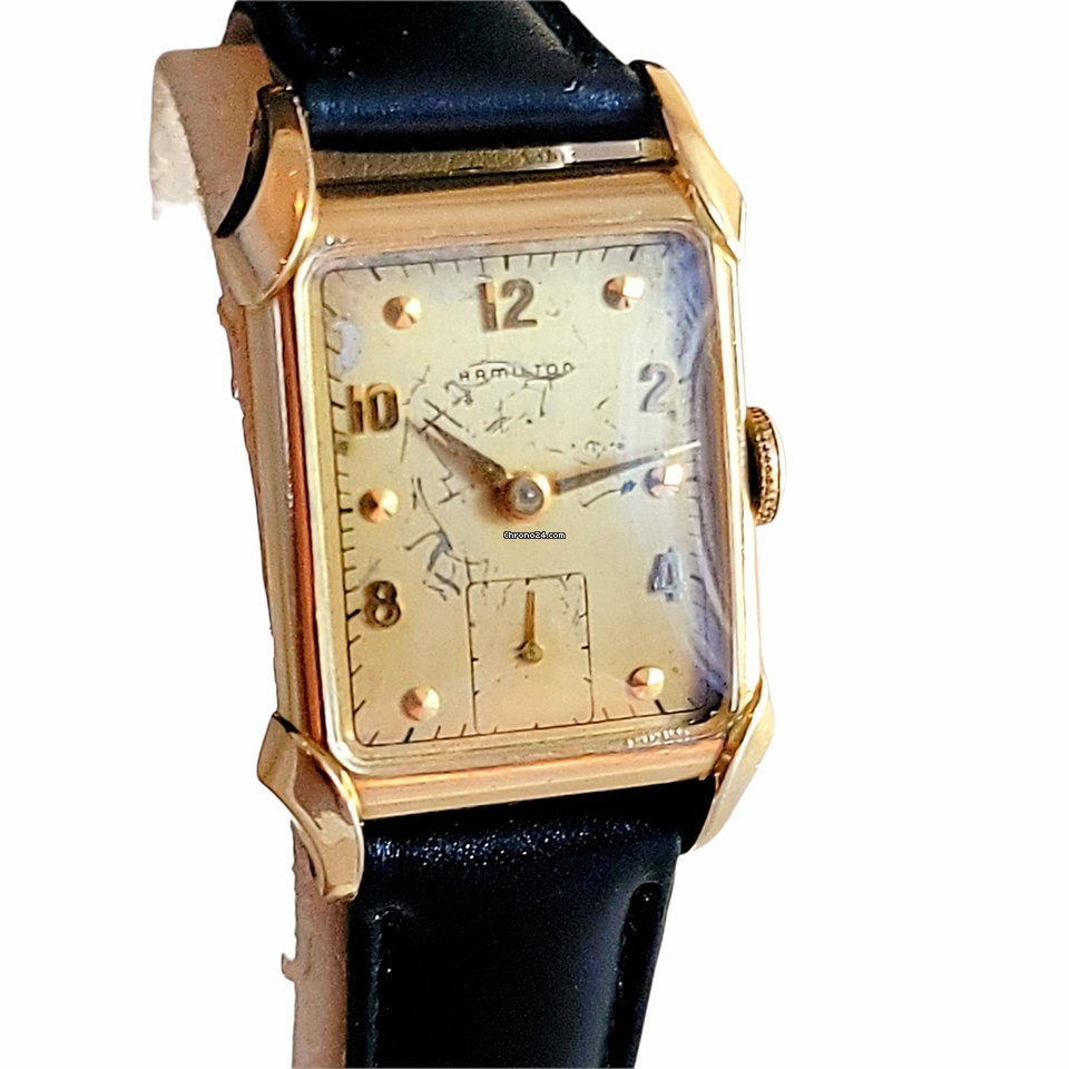 Hamilton Mens watch Unisex Manual winding Gold Steel Hamilton Grade 982 7