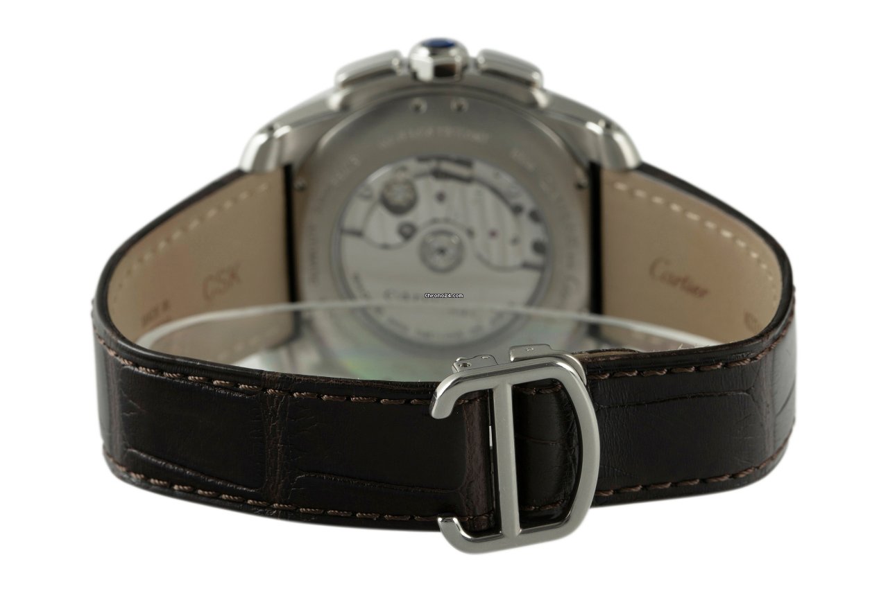 Cartier Calibre de Cartier Chronograph Mens watch Unisex Automatic Gold Steel W7100043 7