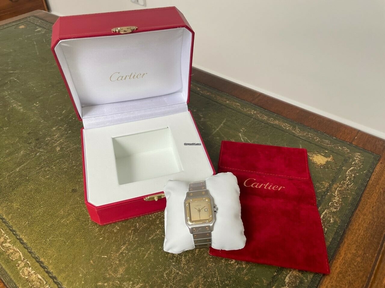 Cartier Santos Mens watch Unisex Automatic Gold Steel 2961 7
