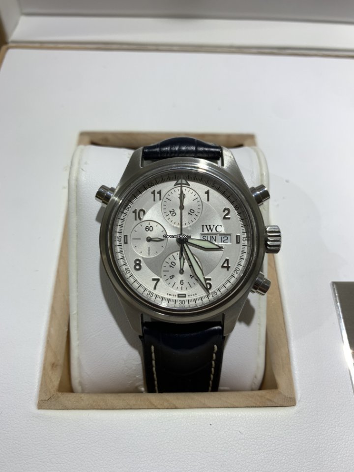 IWC Pilot Double Chronograph Mens watch Unisex Automatic Steel IW371343 7