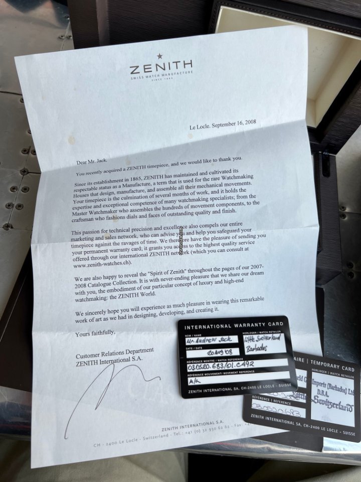 Zenith Elite Dual Time Mens watch Unisex Automatic Steel 03.0520.683 01.c492 7
