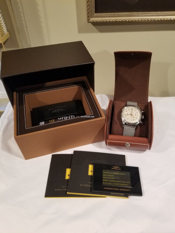 Breitling Transocean Chronograph Mens watch Unisex Automatic Steel AB015412 G784 7