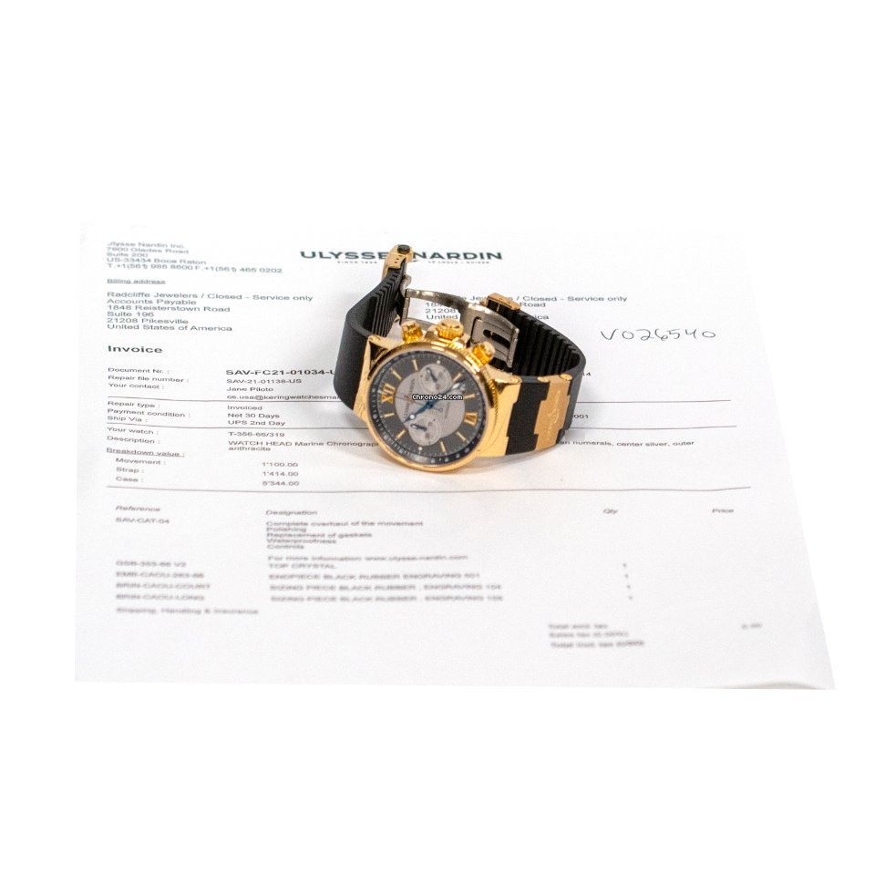 Ulysse Nardin Marine Chronograph Mens watch Unisex Automatic Rose gold 356-66 7