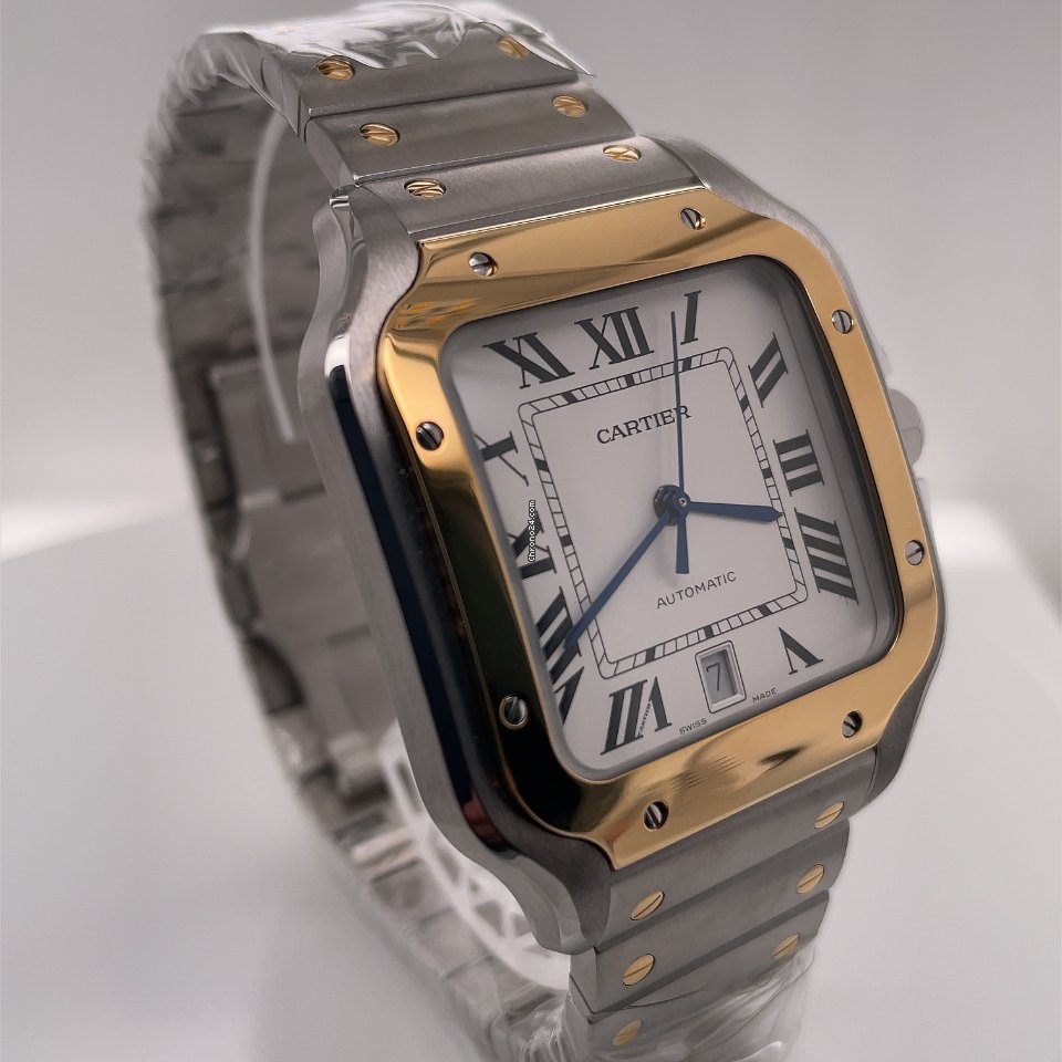 Cartier Santos Mens watch Unisex Automatic Gold Steel W2SA0006 7