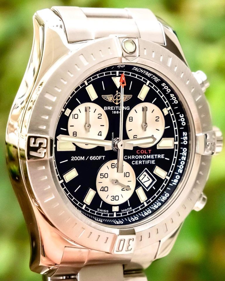 Breitling Colt Chronograph Mens watch Unisex Quartz Steel A7338811 BD43 7