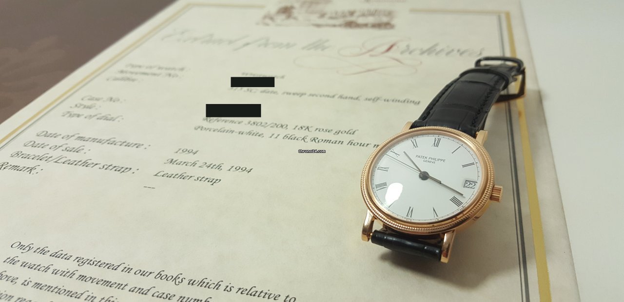 Patek Philippe Calatrava Mens watch Unisex Automatic Rose gold 3802 200 7