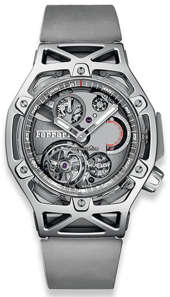Hublot Techframe Ferrari Tourbillon Chronograph Mens watch Unisex Manual winding White gold 408.JW.0123.RX