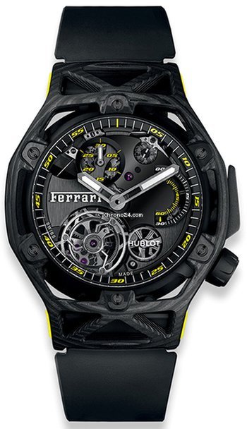 Hublot Techframe Ferrari Tourbillon Chronograph Mens watch Unisex Manual winding Carbon 408.QU.0129.RX