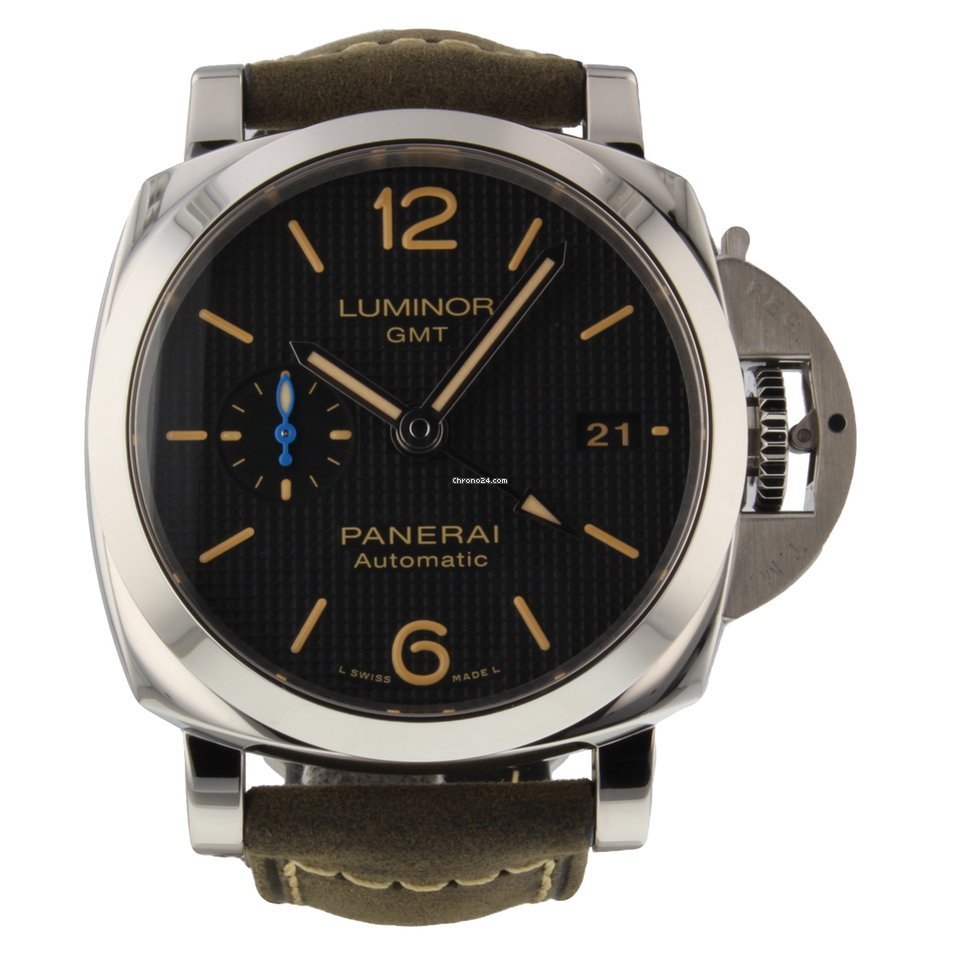 Panerai Luminor 1950 3 Days GMT Automatic Mens watch Unisex Automatic Steel PAM01535