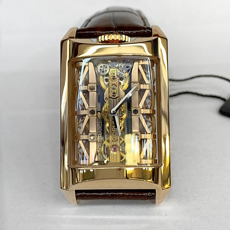 Corum Golden Bridge Mens watch Unisex Manual winding Rose gold B 313 03296