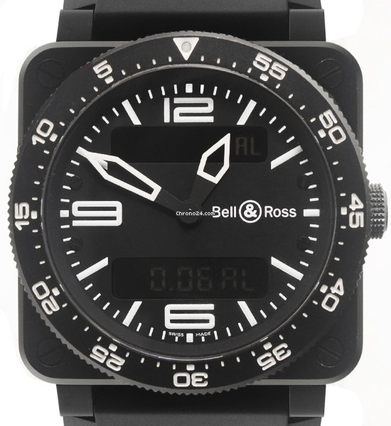 Bell & Ross BR 03 Mens watch Unisex Quartz Steel BR03-88-S