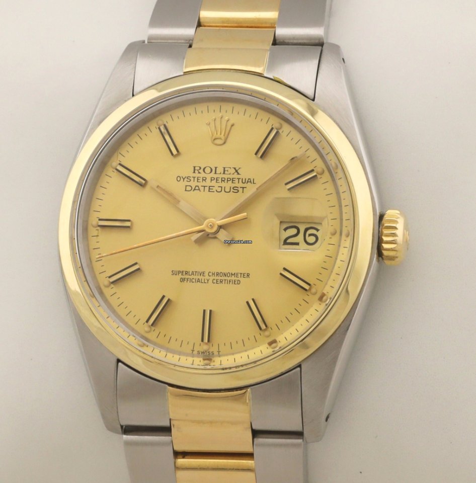 Rolex Datejust 36 Mens watch Unisex Gold Steel Automatic 16003