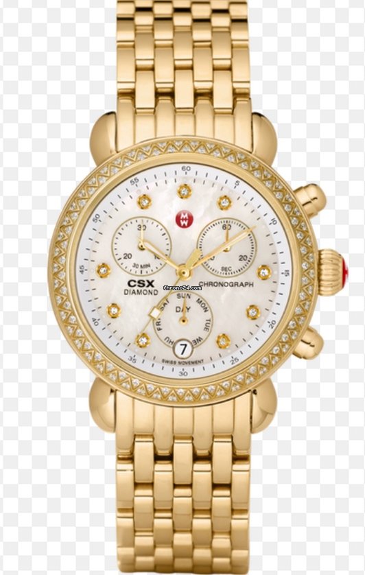 Michele CSX Womens watch Quartz Yellow gold MW03M01B0046