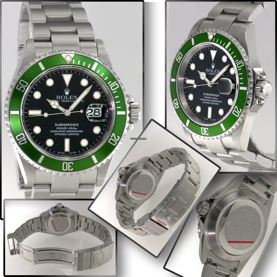 Rolex Submariner Date Mens watch Unisex Steel Automatic 16610LV Fat Four