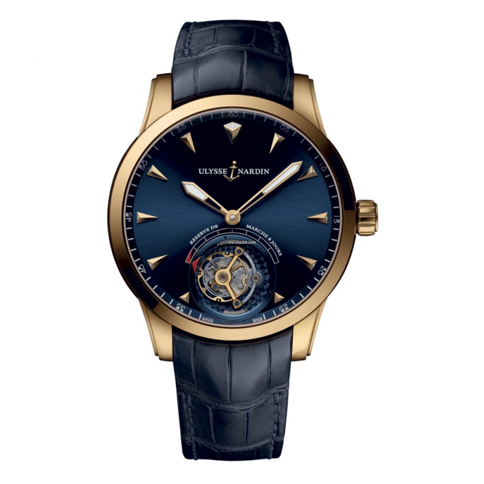 Ulysse Nardin Classic Ulysse Anchor Tourbillon Mens watch Unisex Manual winding Rose gold 1782133 93