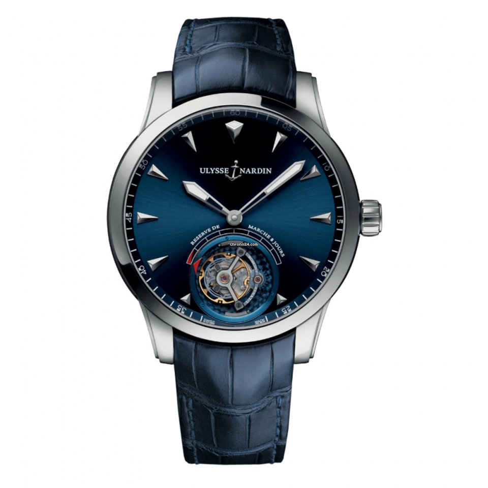 Ulysse Nardin Classic Ulysse Anchor Tourbillon Mens watch Unisex Manual winding White gold 1780133 93