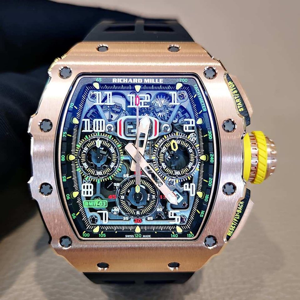 Richard Mille RM 011 Mens watch Unisex Automatic Rose gold Richard Mille Rm11-03 Full Rose gold