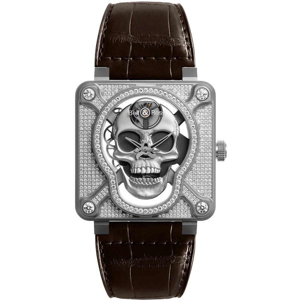 Bell & Ross BR 01 Mens watch Unisex Manual winding Steel BR01-SKULL-SK-FLD