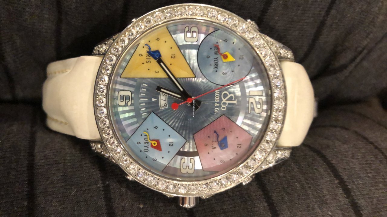 Jacob & Co. Five Time Zone Mens watch Unisex Quartz Steel Five Time Zone