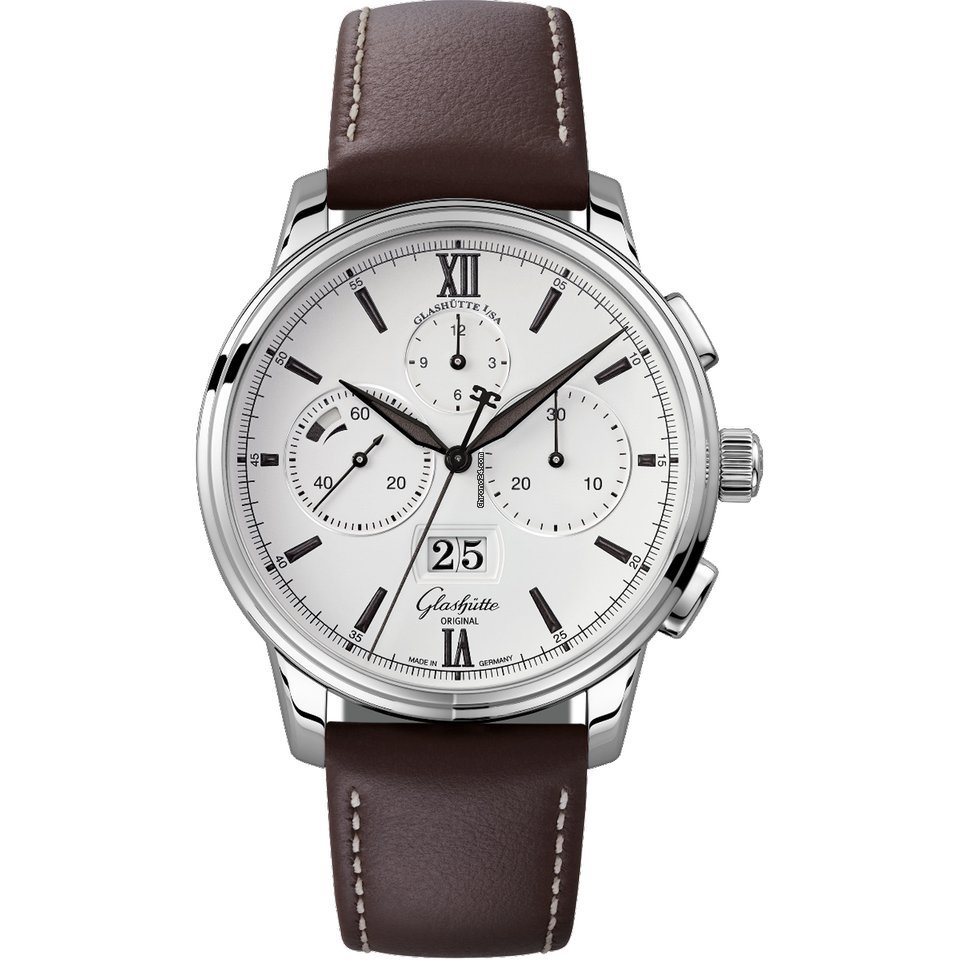 Glashtte Original Senator Chronograph Panorama Date Mens watch Unisex Automatic Steel 1-37-01-05-02-35