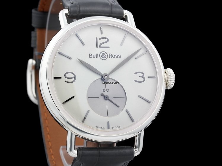 Bell & Ross Vintage Mens watch Unisex Manual winding Silver BRWW1-ME-AG-OP-SCR