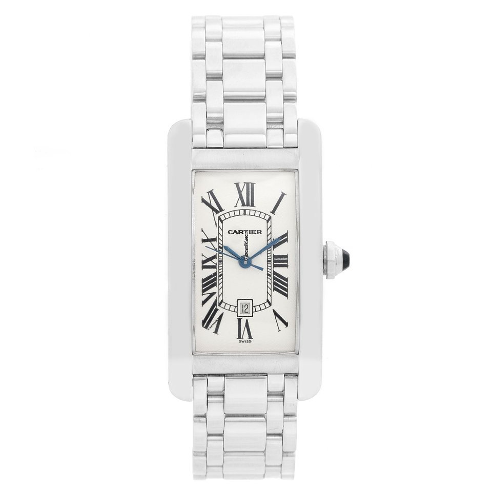 Cartier Tank Americaine Mens watch Unisex Automatic White gold W26036L1 1726