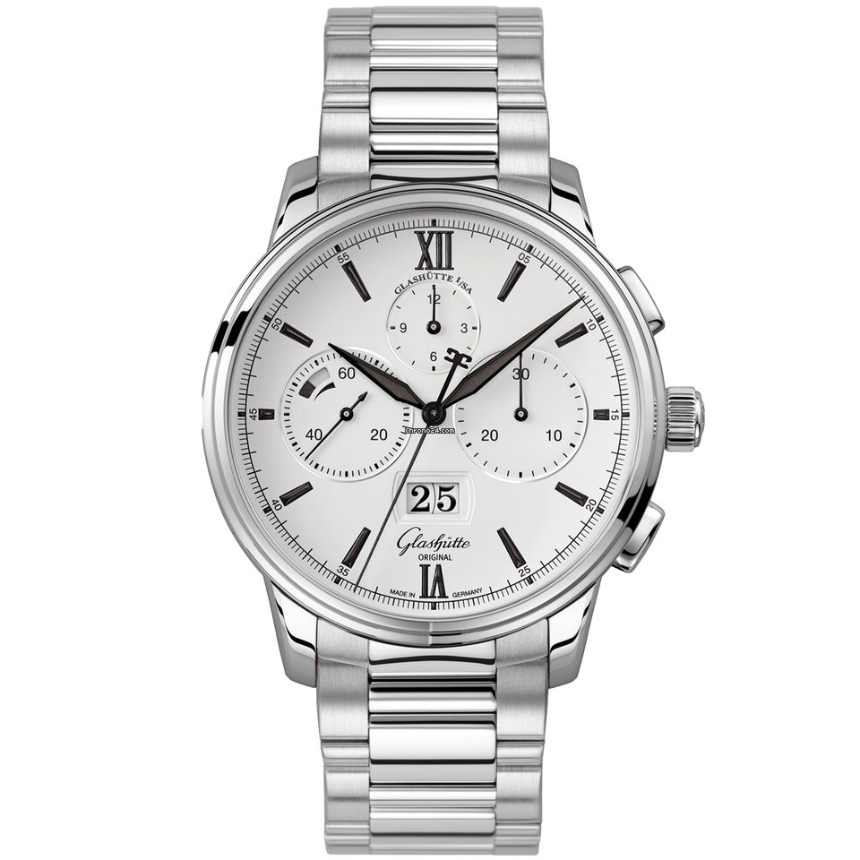 Glashtte Original Senator Chronograph Panorama Date Mens watch Unisex Automatic Steel 1-37-01-05-02-70